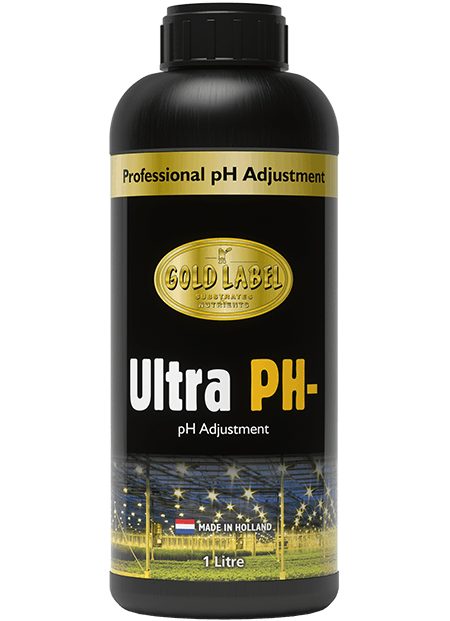 Black bottle of Gold Label Ultra pH minus