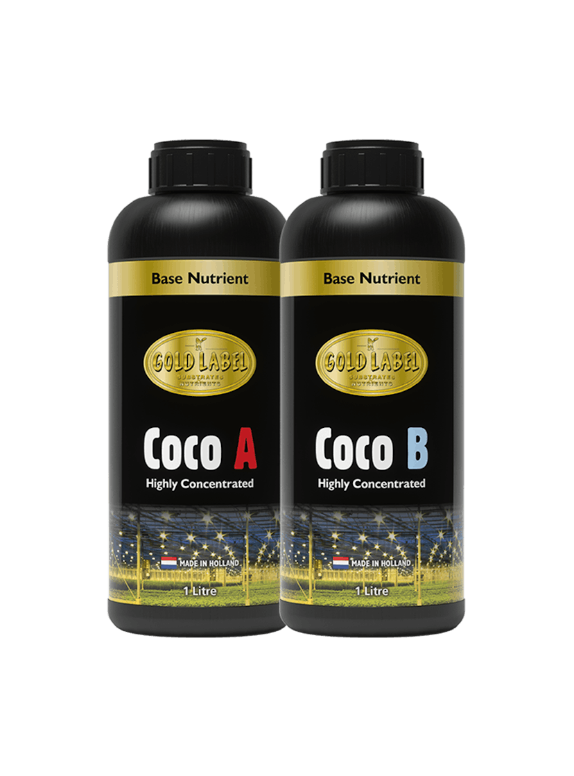 2 black 1 Litre bottles of Gold Label Coco A and Coco B