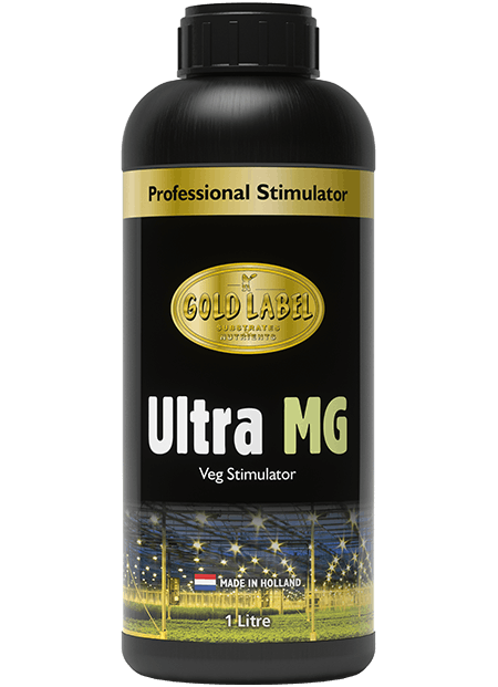 Black bottle of Gold Label Ultra MG
