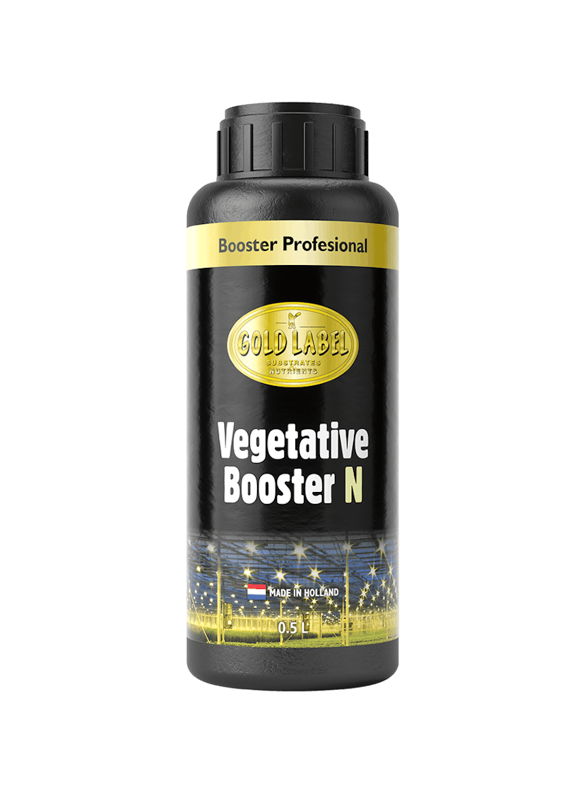 Black 500ml bottle of Gold Label Vegetative Booster N