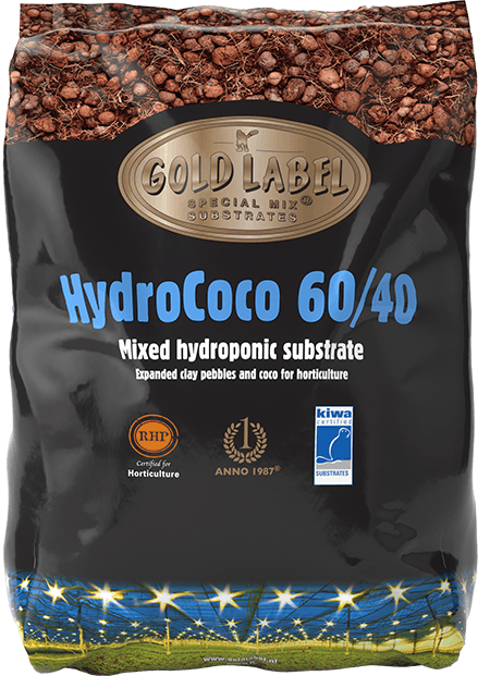 Black bag of Gold Label HydroCoco 60/40 Mixed Hydroponic Substrate