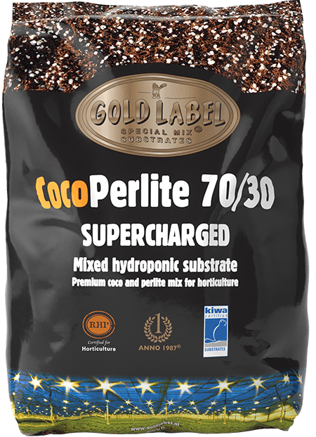 Black bag of Gold Label Coco Perlite 70/30 mix