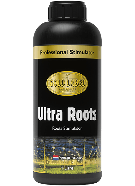 Black bottle of Gold Label Ultra Roots